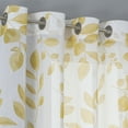thumbnail image 2 of Coolmee Sheer Curtains Window Treatment Leaves Printed Pattern Small Window Curtains for Kitchen Bathroom Faux Linen Textured Rod Pocket Yellow，26“*45”*2, 2 of 3