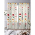 thumbnail image 4 of Spring Floral Sheer Curtains 108 Inches Long 2 Panels Set, Window Sheer Curtains for Living Room/Bedroom, Colorful Summer Flowers Vintage Botanical Light Filtering Rod Pocket Curtain 52''x108''x2, 4 of 8