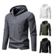thumbnail image 4 of pstuiky camisa de manga larga para hombre, Suéter informal de manga larga con capucha y media cremallera de color liso a la moda para hombre Tops de hombre m, 4 of 8