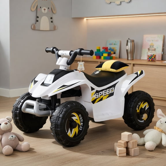 Aimee Lii 6V Kids Electric ATV, Kids Four Wheeler, ATV for Kids Ages 4-8, White