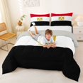 thumbnail image 3 of Manfei Egypt Flag Full Size Comforter Sets,World Tour Bedding Comforter Set,Red White Black,Light Gray Reversible,3 Pieces,1 Comforter and 2 Pillowcases, 3 of 7