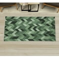 thumbnail image 1 of Geometrical Decorative Rug, Modern Herringbone Pattern with Zigzag Twisty Stripes Image Illustration, Quality Carpet for Bedroom Dorm and Living Room, 6 Sizes, Reseda Green, by Ambesonne, 1 of 1