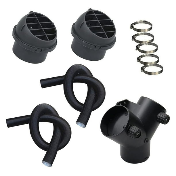 75Mm Pipe Ducting Y Piece + Warm Air Outlet Vent + Hose Clip For Diesel