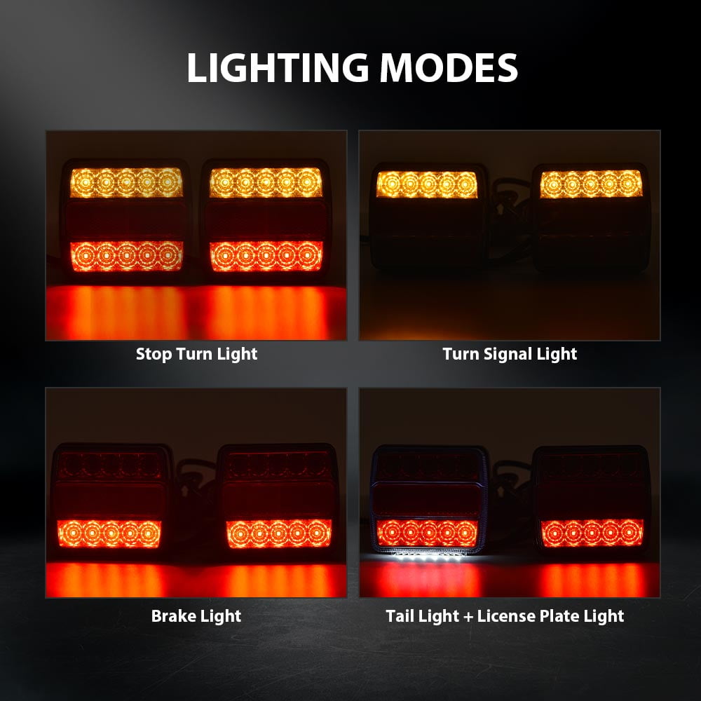 CROSSDESIGN Light  Magnetic LED Trailer Towing Light Kit 24ft Cable with 7 Pin Plug Fit for most USA 5 wire systems standard 12V trailer