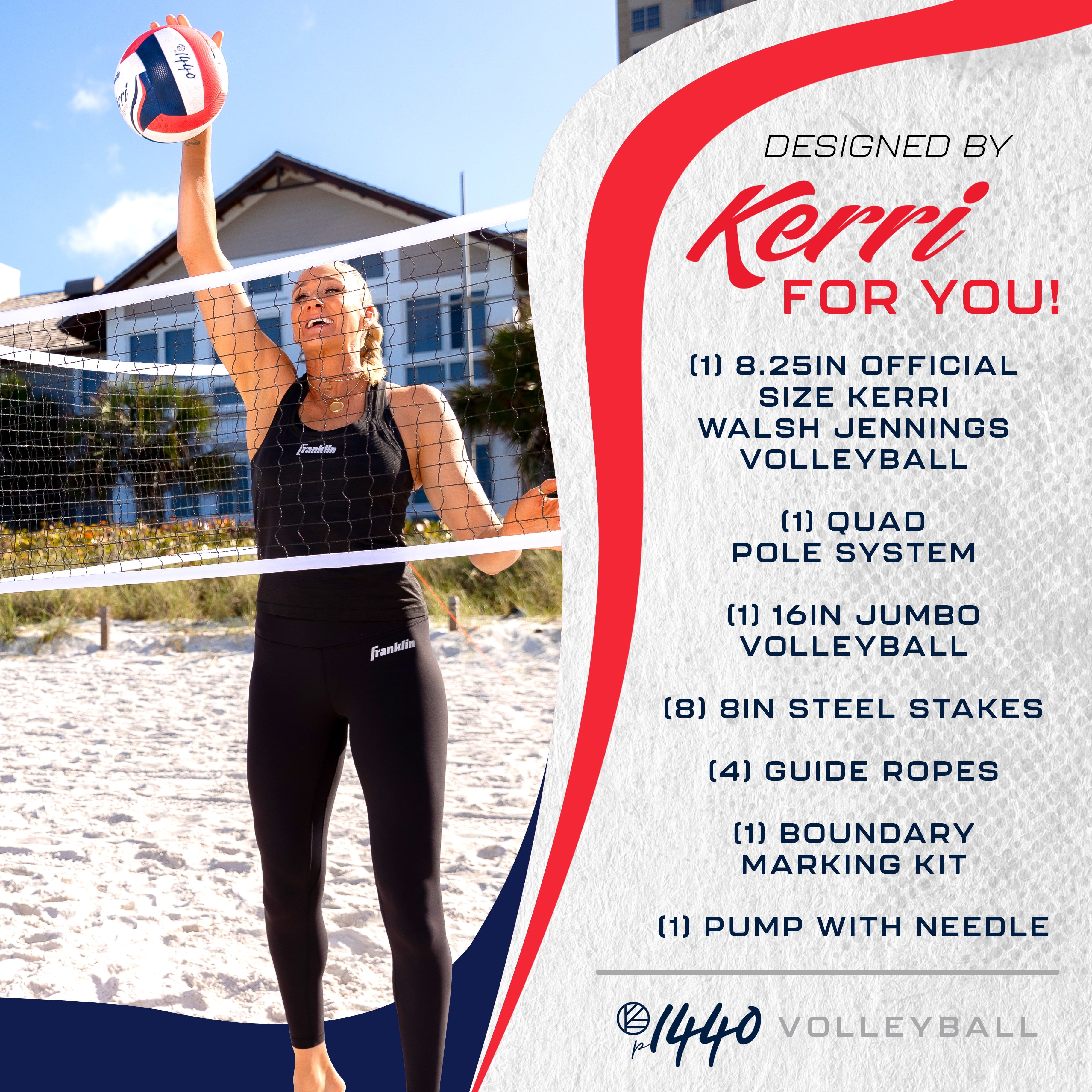 Kerri Walsh Jennings Edition Pro Quad Volleyball Set