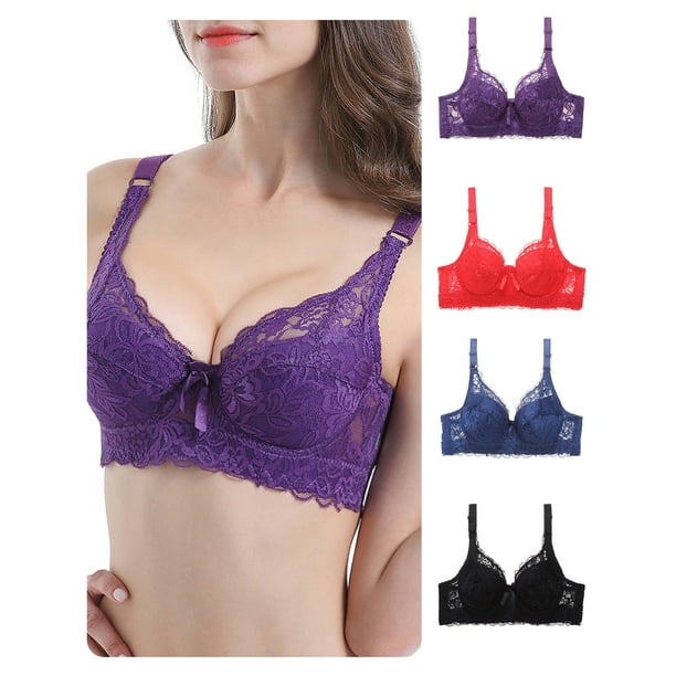 Women Lace Bra with Underwire Thin Padded Plus Size Bras 