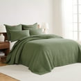 thumbnail image 3 of Levtex Home - Cross Stitch Forest Green Bedspread Set - King Bedspread and Two King Shams - Cross Stitch Pattern - Bedspread (120x104in.) and Sham (20x36in.) - Cotton, 3 of 7