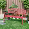 thumbnail image 5 of Hi-Line Gifts Cast Iron Outdoor Garden Bench - 50" - Red, 5 of 5