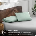 thumbnail image 2 of Bare Home Percale Weave Pillowcase Set - 300 Thread Count - 100% Organic Cotton - Standard, Willow, 2 of 4