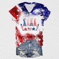 thumbnail image 3 of Camisas de Manga Corta para las Mujeres Día de la Independencia Blusas Estampado Cuello en V Top, Blusas para las Mujeres Casual, 3 of 5