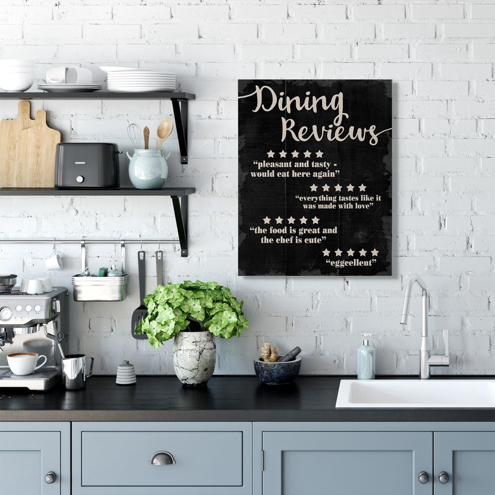Stupell Industries Dining Reviews Five Star Kitchen Black Funny Word Design Canvas Wall Art by Daphne Polselli