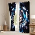 thumbnail image 3 of Homewish 3D Tribal Wolf Black Out Curtains, Mystic Outer Space Curtains Pack of 2 (42x63 Each), Boho Jungle Animal Bedroom Curtains, Window Curtains Decor, 3 of 6