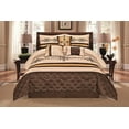 thumbnail image 2 of 7 Pieces Complete Bedding Ensemble Beige Brown Gold Luxury Embroidery Comforter Set Bed-in-a-bag Bedding- Yasmen King&nbsp;, 2 of 2