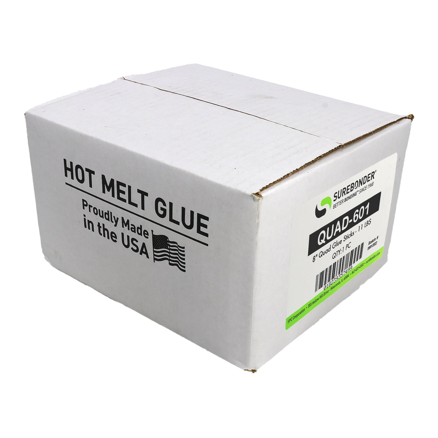 QUAD-601 Low Melt Packaging Glue Sticks for 3M™ Quadrack Glue Guns - 5/8" x 8" | 11 lb Box