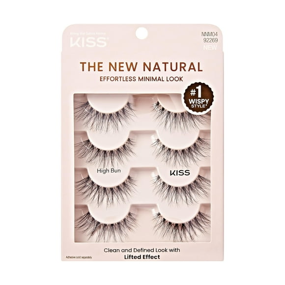 Pestañas postizas KISS The New Natural High Bun 12 mm, 4 pares