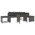 thumbnail image 2 of vidaXL 4 Piece Garden Dining Set with Cushions Grey Poly Rattan, 2 of 5