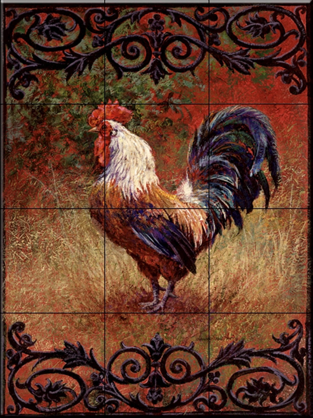 Ceramic Tile Mural - Iron Gate Rooster I - by Laurie Snow Hein ...