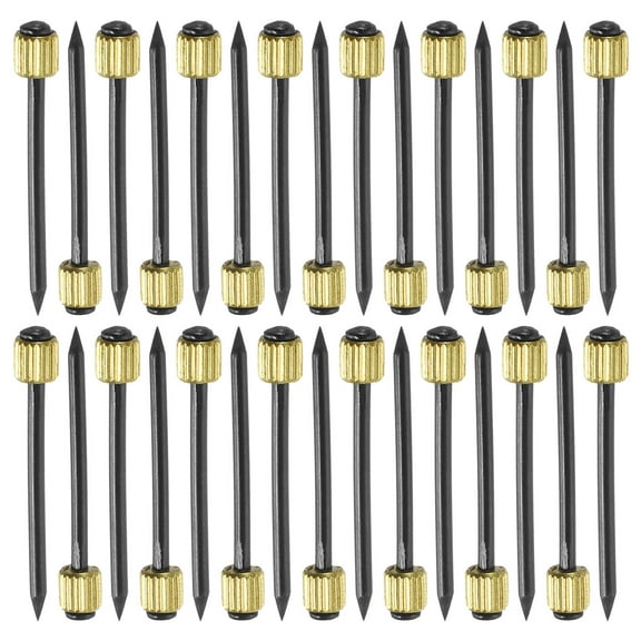 100Pcs Picture Hanging Nails, 1.4 x 25mm Iron Decorative Hangers Reusable Hardware Tool for Hanging Pictures Mirrors Baskets, Gold & Black