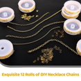 thumbnail image 2 of 12 Rolls of Gold Necklace Chains for Jewelry Making, DIY Jewelry Chains for DIY Necklace Bracelet Jewelry Making with Lobster Clasps Connectors Jump Rings, 2 of 5