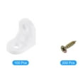 thumbnail image 2 of 100Packs 90 Degree Plastic Corner Braces, 24x17x24mm Nylon Shelf Right Angle Brackets with Screws (White), 2 of 6