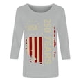 thumbnail image 4 of 4th of July Shirts for Women Plus Size Casual 3/4 Sleeve Red White and Blue Print Tshirts Crew Neck USA 250th Anniversary Celebration Party Pullover Independence Day Patriotic 1776-2026 Blouses, XL, 4 of 4