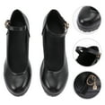 thumbnail image 6 of Howooi 1 Pair Round Head Low Mouth High Heels Stylish Female High-heeled Shoes (Black), 6 of 9