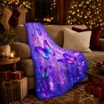 thumbnail image 3 of Fantasy Purple Butterfly Galaxy Design, Mystical Celestial Art Scene, Warm Flannel Blanket for Home Library and Reading Nook, Celestial Art Lovers Thanksgiving Gift, Fantasy Home Decor, 3 of 9
