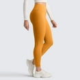 thumbnail image 4 of Matte Yoga Leggings - Casual Lounge Workout Womens Yoga Full Length Pants Yellow L, 4 of 6