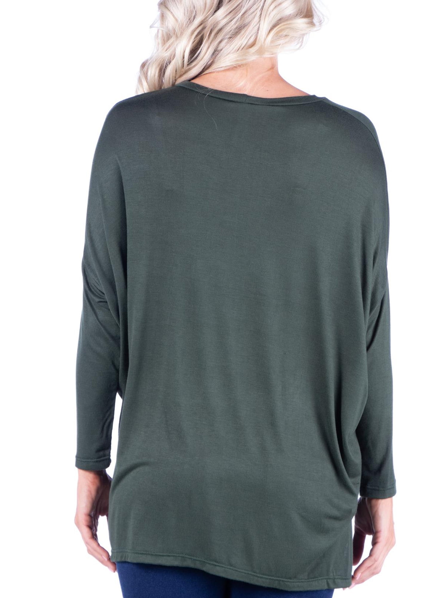 24/7 Comfort Apparel Women's Oversized Long Sleeve Dolman Top