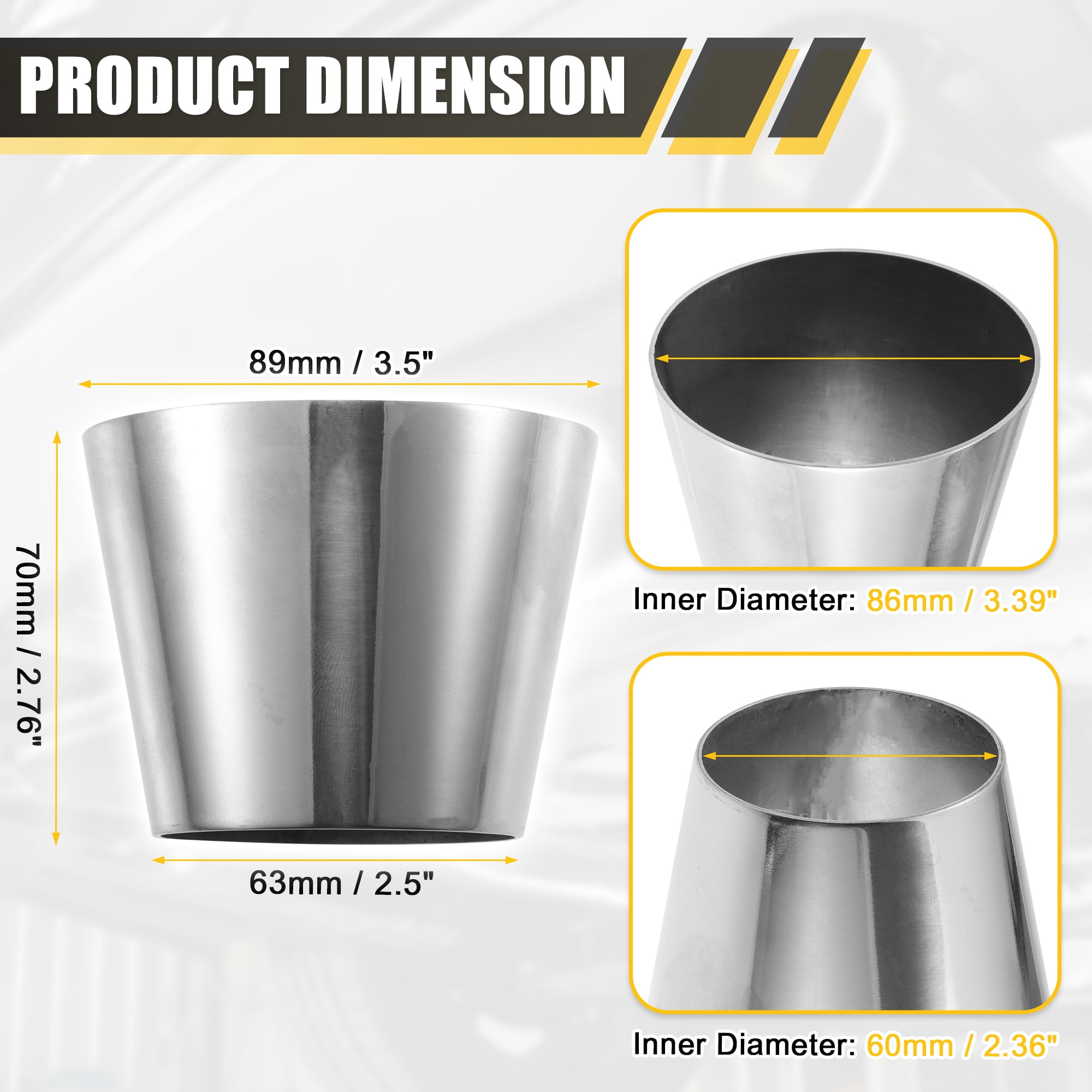 Unique Bargains Car Mandrel Exhaust Bend Elbow Pipe Concentric Reducer 1pcs 2.5"-3.5" OD