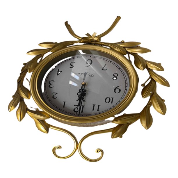 Reloj de pared moderno de metal, silencioso y decorativo para el hogar, restaurante o entrada. Dorado