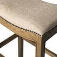 thumbnail image 5 of NewRidge Home Saddle Style 30" Bar Height Stool with Cream Fabric, 5 of 9