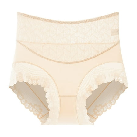 Bikini Underwear for Women Women s High-Waist Seamless Body Shaper Briefs Tummy Panty Butt Lifter Shapewear Underwear Lace Panties Womens Underwear Seamless Beige XL