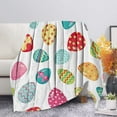 thumbnail image 5 of Matoen Flannel Throw Blanket Happy Easter Colorful Eggs Cozy&Soft Plush Blankets for Bed Couch Living Room Sofa Chair, Easter Eggs Gifts for Kids Adults 39.4"x51.2", 5 of 6