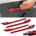 thumbnail image 1 of HAHADAXA 4 Pcs Couvercle de Poignée de Porte Compatible avec Tesla Modèle 3 (2017-2023) Modèle Y (2020-2023) en Fibre de Carbone Véritable 3D Enveloppe Couvre l'Extérieur Garniture Époxy Accessoires Protecteur de Seuil de Porte (Re, 1 of 6