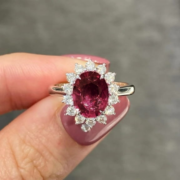 New Exquisite Silver Color Round Rings for Women Red Blue White Stone Rings Jewelry