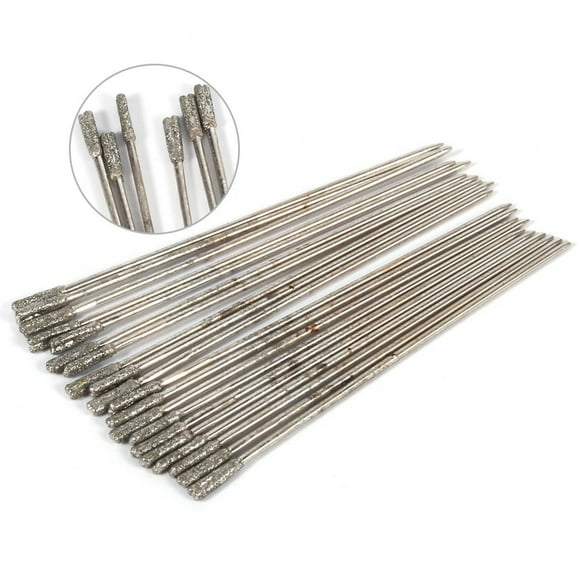 Drill Ultrafor SONIC Lapidary 764136607  Powder Silver 20Pcs 1Mm  Coated Lapidary Drill Bits Solid Bits Needle For Jewelry Agate