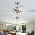 thumbnail image 2 of Havorand III 52-Inch 5-light Chrome Lighted Ceiling Fans with Crystal Branched Chandelier (Remote Controlled), 2 of 5