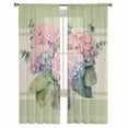 thumbnail image 3 of Vintage Botanical Sheer Curtains 72 Inches Long 2 Panels Set, Window Sheer Curtains for Living Room/Bedroom, Spring Floral Teal Pink Watercolor Light Filtering Rod Pocket Curtain 52'' x 72'' x 2, 3 of 7
