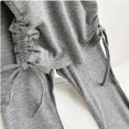 thumbnail image 5 of Paguaki Girls 2 Outfits Short Sleeve Ruched Drawstring Crewneck Tops Flare Leg Pants Summer Clothing Sets, 5 of 6