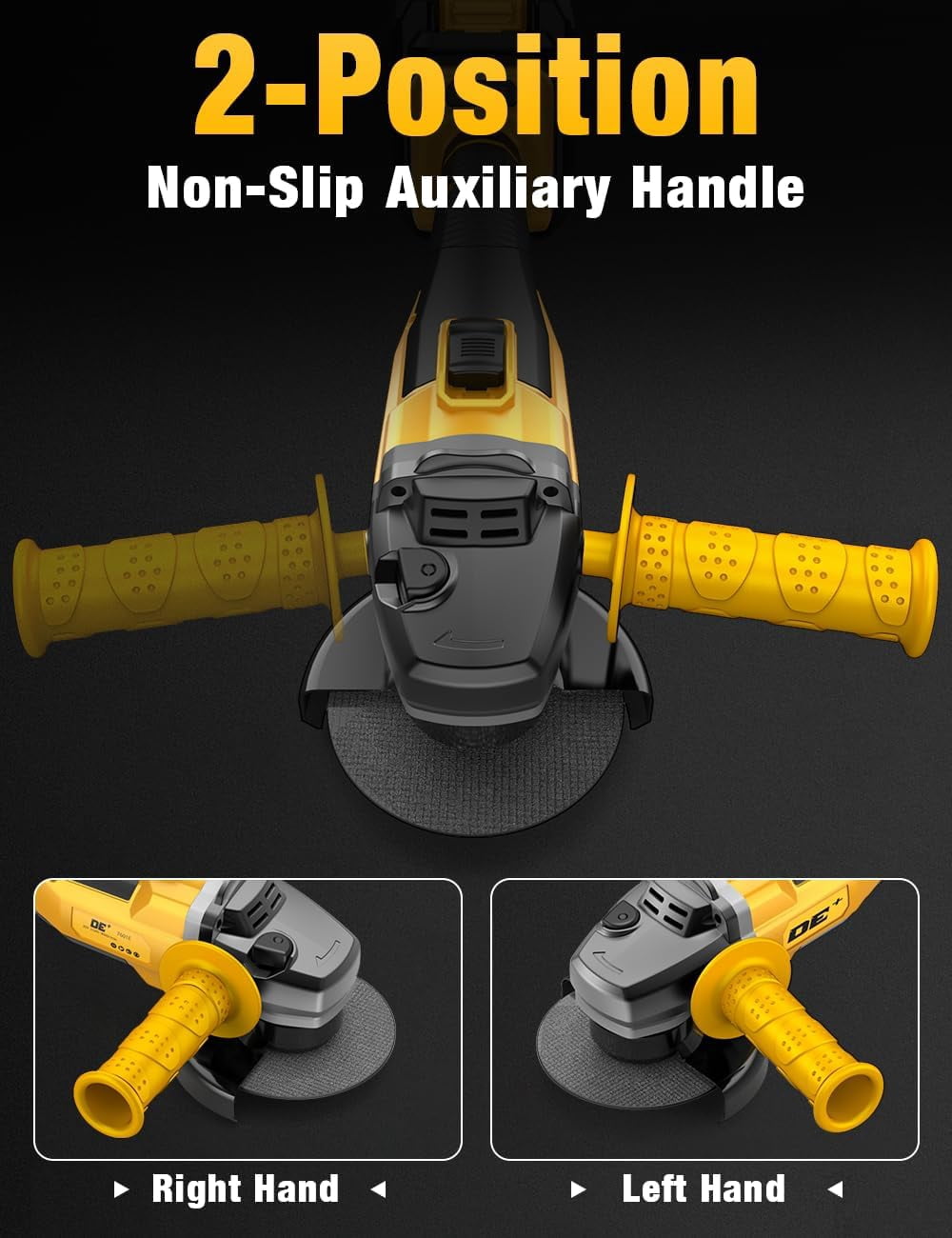 20V Brushless Cordless 4-1/2 inch Angle Grinder, 9000 RPM, lock-on Switch, Compatible with Dewalt 20V Battery (Bare Tool)