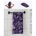 thumbnail image 6 of Boho Purple Floral Towel Set of 3, Soft Microfiber Bath Towels, Hand Towel, Washcloths, Farmhouse Botanical Vintage Paisley Flower Quick-Dry Absorbent Towels for Bathroom Kitchen Hotel Beach Gym Spa, 6 of 7