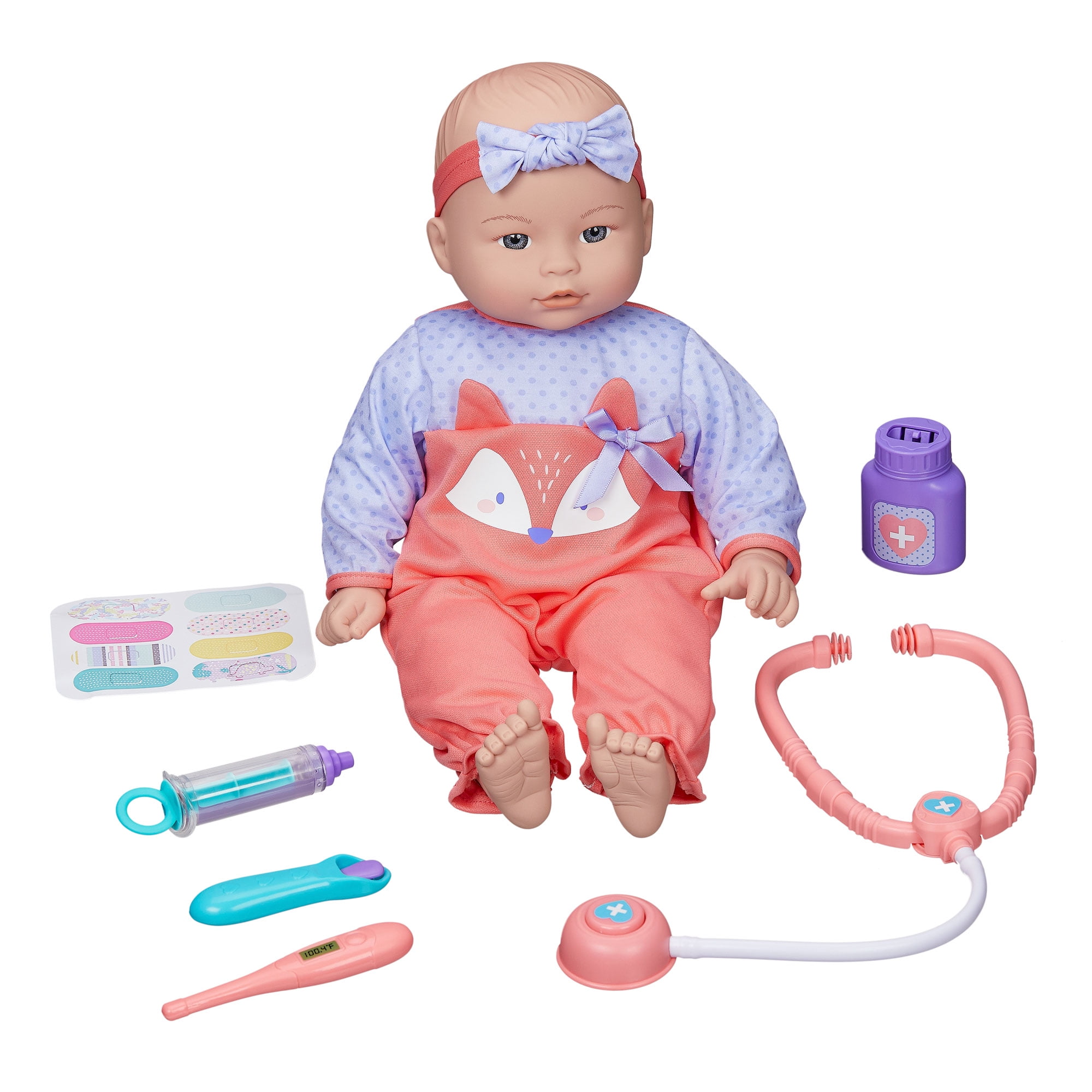 16 Inch New Born Baby Doll Soft Body Doll Girls Play Toy With Dummy w/o Sounds 