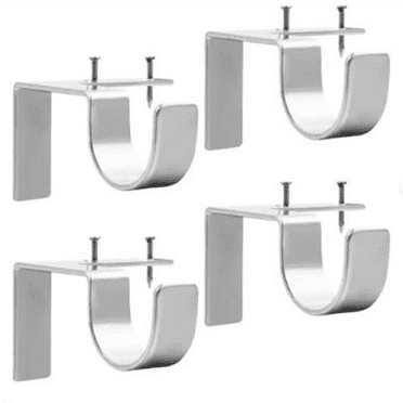 FACEGA 4Pcs Curtain Rods No Drilling, No Drill Curtain Rod Brackets, Adhesive Curtain Rod Holder, Perfect for Easy Installation