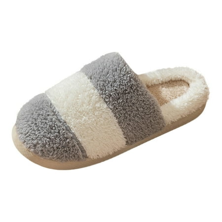 

crtigd Memory Foam Slippers Men Size 15 Winter Couples Men Warm Home Baotou Plush Soft Bottom Comfortable Solid Color Flat Cotton Mop