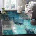 thumbnail image 2 of Abstract Turquoise Gray Living Room Rug, Oil Painting Teal Graffiti Area Rugs, Washable Foldable Non Slip Backing Dirty Resistant Carpet For Bedroom Bathroom Entryway Pet Office 4x5ft, 2 of 6
