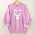 thumbnail image 2 of successthop Breast Cancer Sweatshirts for Women Graphic FLeece Crewneck Long Sleeve Sweaters Pullover Print Top Pink XS, 2 of 4
