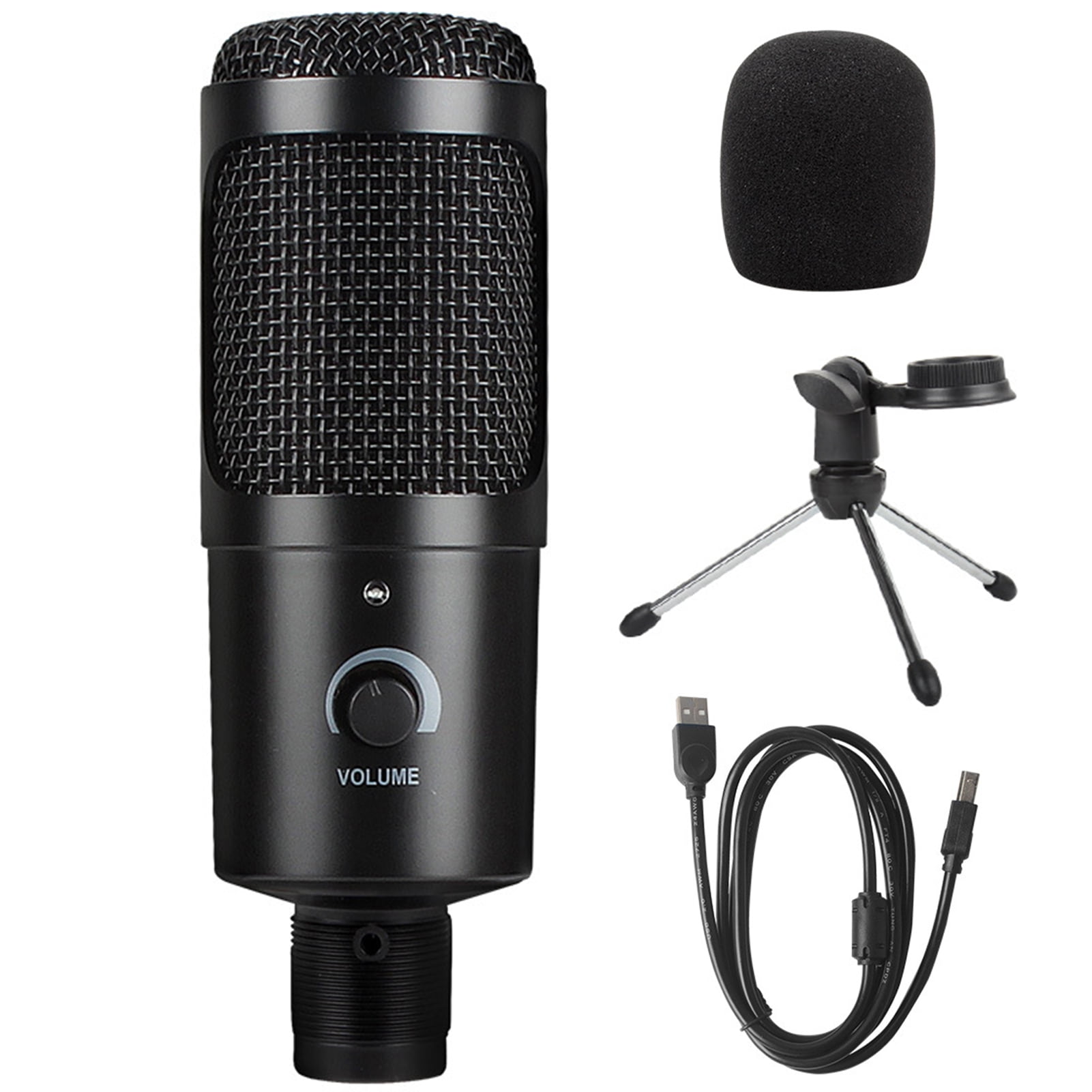 Streaming Podcasting Golden Rose Gaming on PC and Mac Generic USB Microphone Desktop- Computer Condenser PC Mic with Tripod Stand and Rotary Knob for Recording