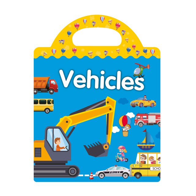 Reusable Sticker Book Cartoon DIY Puzzle Educational Cognition Learning Toys Cute Animal Stickers for Children Age 2-4 Gift Vehicles