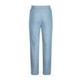thumbnail image 5 of HOOMEUMY Mens Cotton Linen Pants Elastic Waist Trousers Casual Regular Fit Solid Color Workout Athletic Jogging Cool Pant Multi Pocket Outdoor Fashion Straight Fit Full-length PantsⓐLight Blue XL, 5 of 6